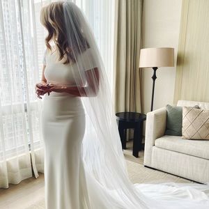 NEW 2 layer cathedral length veil with comb